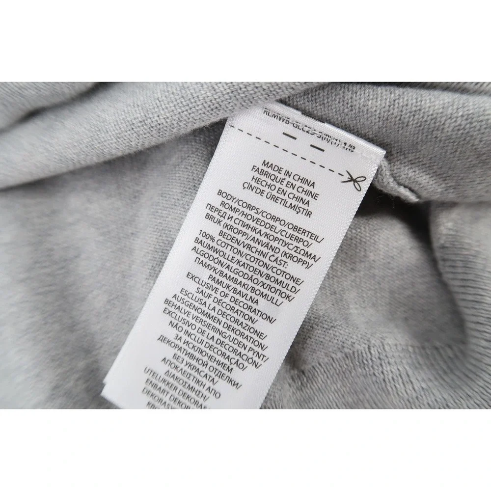 Polo Ralph Lauren Men's 3XLT Tall Gray Lightweight Knit Sweater V-Neck Pullover - Picture 5 of 11